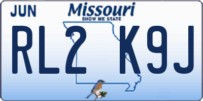 MO license plate RL2K9J