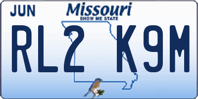 MO license plate RL2K9M