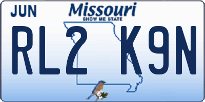 MO license plate RL2K9N