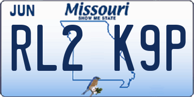 MO license plate RL2K9P