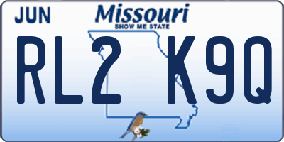 MO license plate RL2K9Q