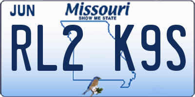 MO license plate RL2K9S