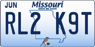 MO license plate RL2K9T