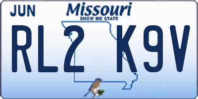 MO license plate RL2K9V