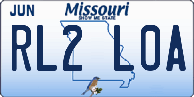 MO license plate RL2L0A