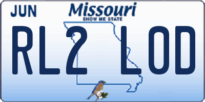 MO license plate RL2L0D