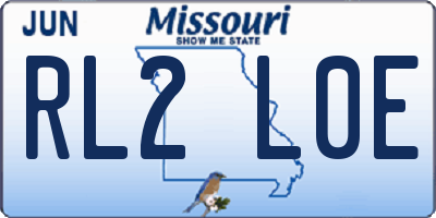 MO license plate RL2L0E