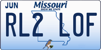 MO license plate RL2L0F