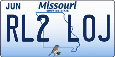 MO license plate RL2L0J
