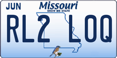 MO license plate RL2L0Q