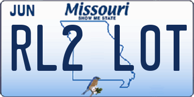MO license plate RL2L0T