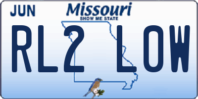 MO license plate RL2L0W