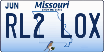 MO license plate RL2L0X