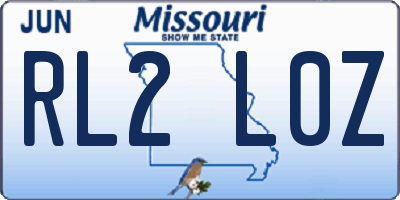 MO license plate RL2L0Z