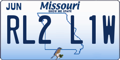 MO license plate RL2L1W