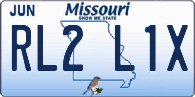MO license plate RL2L1X