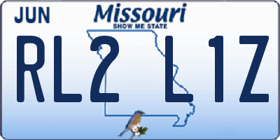MO license plate RL2L1Z