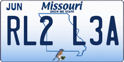 MO license plate RL2L3A