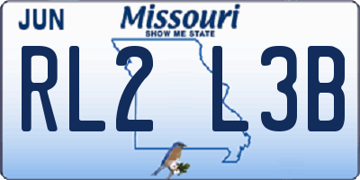 MO license plate RL2L3B