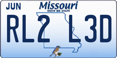 MO license plate RL2L3D