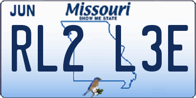 MO license plate RL2L3E
