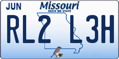 MO license plate RL2L3H