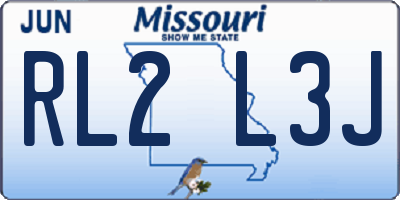 MO license plate RL2L3J