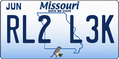 MO license plate RL2L3K