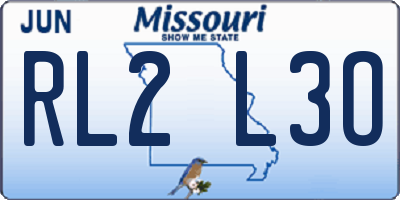 MO license plate RL2L3O