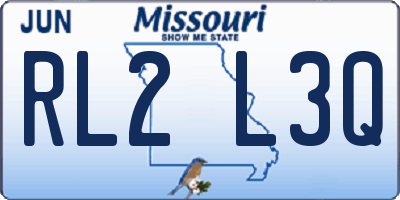 MO license plate RL2L3Q