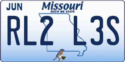MO license plate RL2L3S