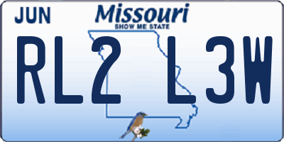 MO license plate RL2L3W