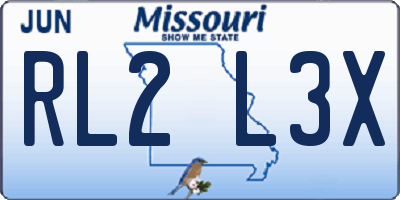 MO license plate RL2L3X