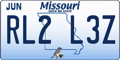 MO license plate RL2L3Z