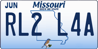 MO license plate RL2L4A