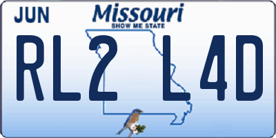 MO license plate RL2L4D