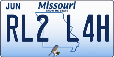 MO license plate RL2L4H