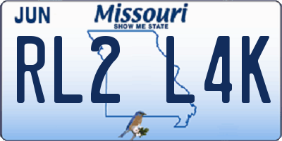 MO license plate RL2L4K