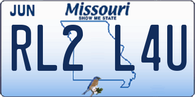 MO license plate RL2L4U