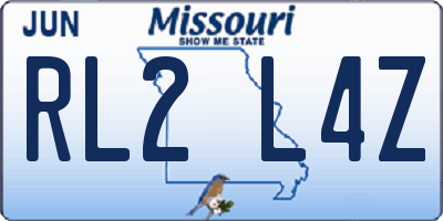 MO license plate RL2L4Z