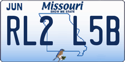 MO license plate RL2L5B