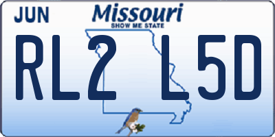 MO license plate RL2L5D