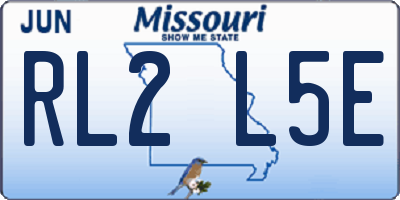 MO license plate RL2L5E
