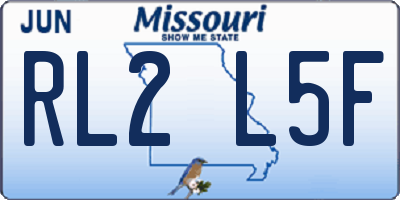 MO license plate RL2L5F