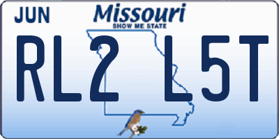 MO license plate RL2L5T
