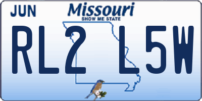 MO license plate RL2L5W