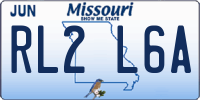 MO license plate RL2L6A