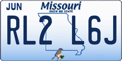 MO license plate RL2L6J