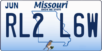 MO license plate RL2L6W