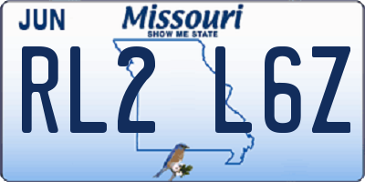 MO license plate RL2L6Z
